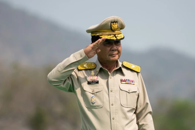 Le chef de la junte militaire thaïlandaise, Prayut Chan-O-Cha, lors d'un exercice militaire, en février 2019 à Lopburi