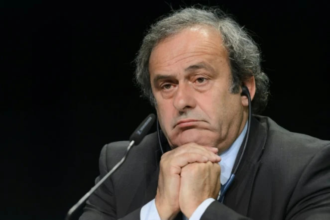 Le président de l'UEFA, Michel Platini, lors d'une conférence de presse avant le 65e congrès de la Fifa, le 28 mai 2015 à Zurich