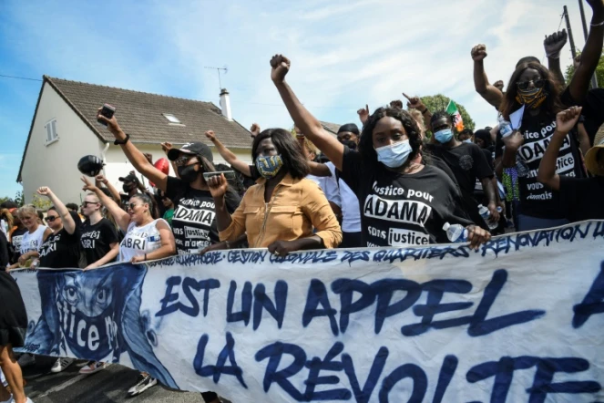 Marche organisée en mémoire d'Adama Traoré  à Beaumont-sur-Oise, le 18 juillet 2020
