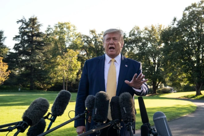 Le président américain Donald Trump annonce un accord commercial partiel avec la Chine, le 11 octobre 2019 à la Maison Blanche