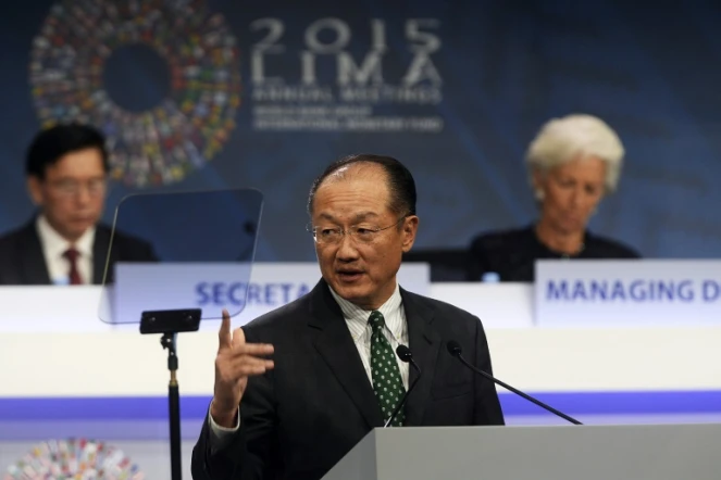 Le président de la Banque mondiale Jim Yong Kim, le 9 octobre 2015 à Lima