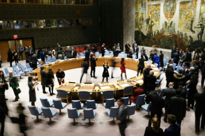 La salle du Conseil de sécurité de l'ONU prise en photo en janvier 2020