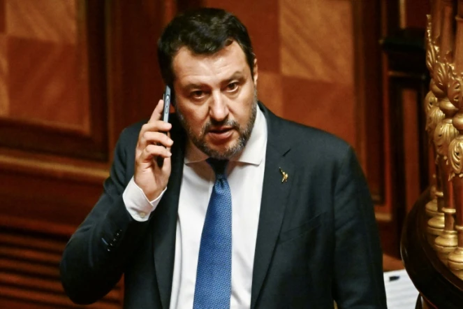 Le leader de la Lega Matteo Salvini, le 20 juillet 2022 au Sénat italien à Rome