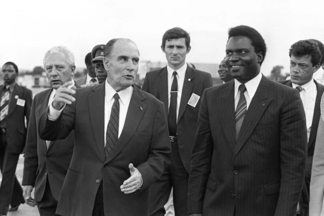 François Mitterrand et Juvenal Habyarimana à Kigali le 10 décembre 1984