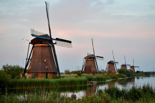Les moulins à vent de Kinderdijk, le 31 juillet 2017 aux Pays-Bas