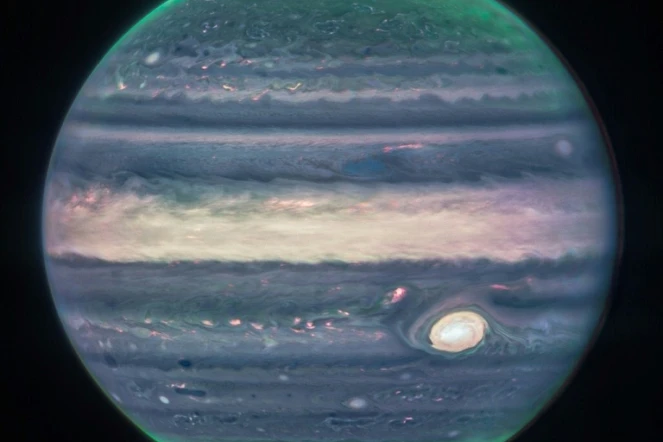 La planète Jupiter vue par le téléscope spacial James Webb, une image publiée par la Nasa le 22 août 2022