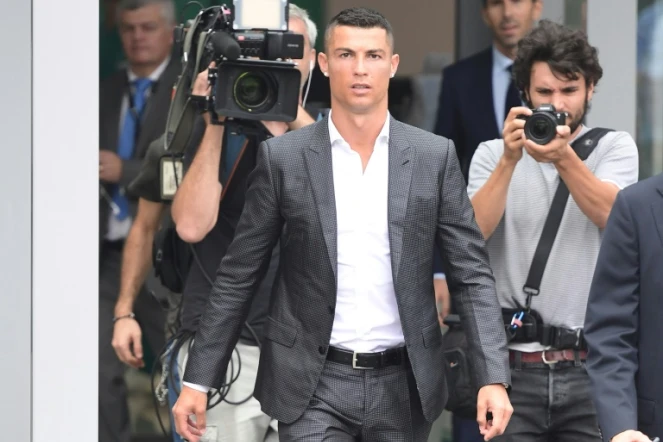 Cristiano Ronaldo à son arrivée au centre médical de la Juventus, le 16 juillet 2018 à Turin