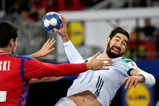 Le Français Nikola Karabatic lors du match face à la Serbie à Zagreb à l'Euro, le 22 janvier 2018