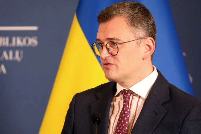 Le chef de la diplomatie ukrainienne Dmytro Kuleba, le 8 mars 2024 à Vilnius en Lituanie  