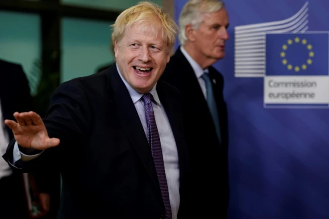 Le Premier ministre britannique Boris Johnson et le négociateur de l'UE Michel Barnier le 17 octobre 2019 à Bruxelles