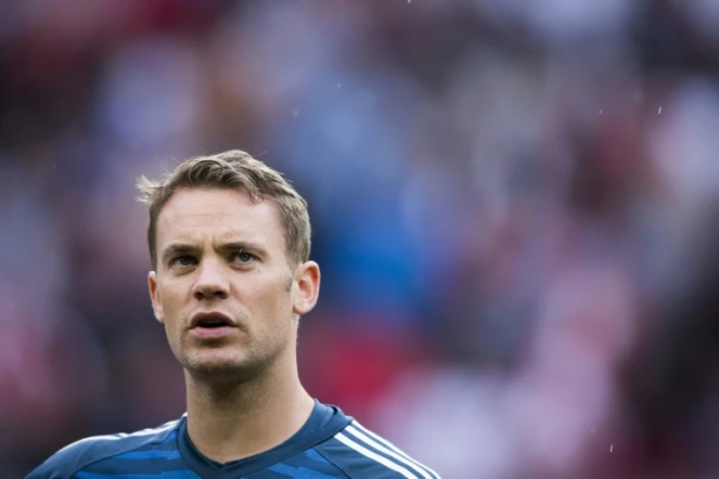 Le gardien de but allemand Manuel Neuer avant un amical face aux Autrichiens, à Klagenfurt en Autriche, le 2 juin 2018