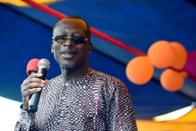L'homme d'affaires béninois Patrice Talon candidat à la présidence du Bénin, lors d'une réunion électorale le 18 mars 2016 près de Cotonou