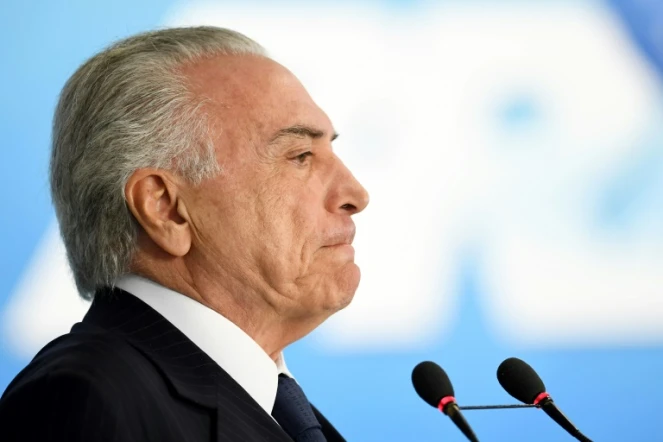 Le président brésilien  Michel Temer sle 26 juin 2017 à Brasilia