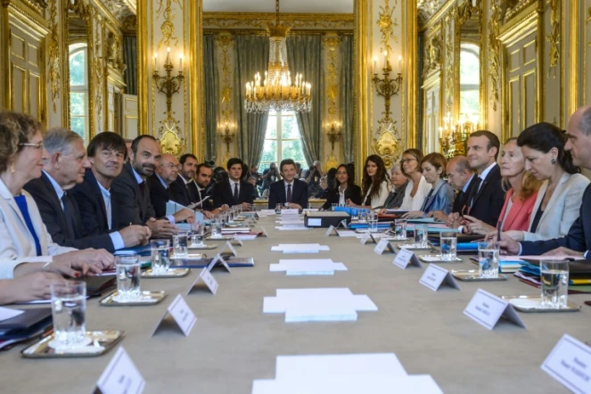 Le conseil des ministres autour du président Emmanuel Macron, le 22 juin 2017