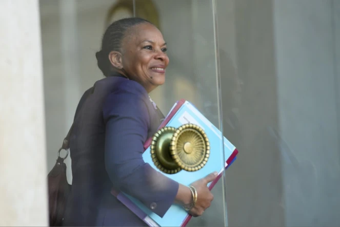 La ministre française de la Justice, Christiane Taubira, à la sortie de l'Elysée le 23 septembre 2015 à Paris