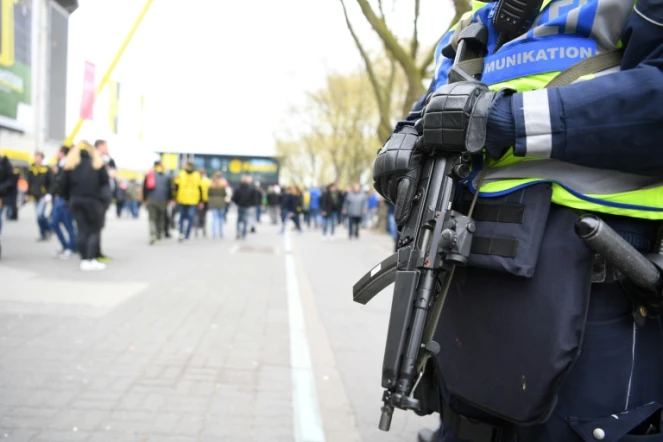 Officier de police allemande à Dortmund, le 12 avril 2017