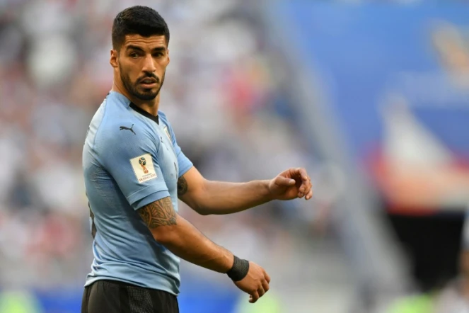 L'attaquant uruguayen Luis Suarez contre la Russie, le 25 juin 2018 à Samara
