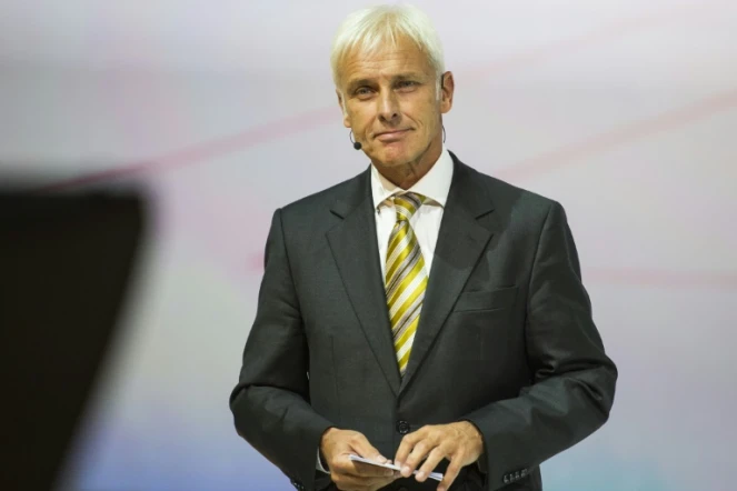 Le patron de Porsche, Matthias Müller, au salon automobile de Francfort, le 14 septembre 2015