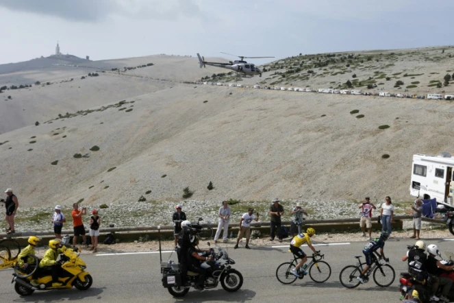Nairo Quintana et Christopher Froome lors d'une étape du Tour de France au Mont Ventoux, le 14 juillet 2013