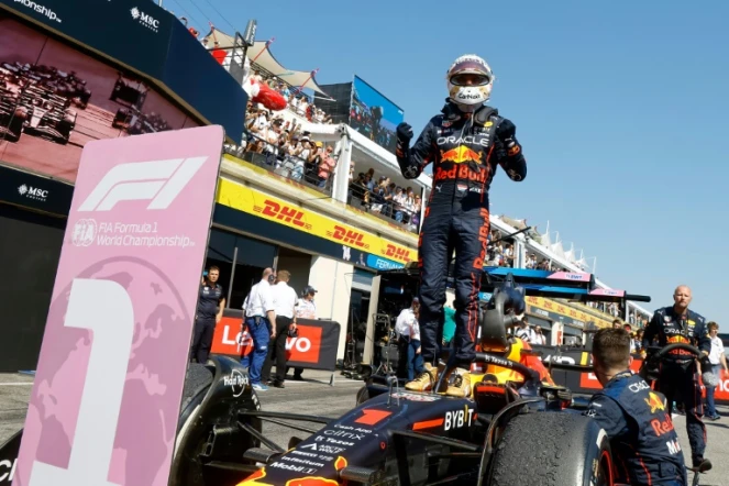 Le Néerlandais Max Verstappen (Red Bull) vainqueur du GP de France de F1, le 24 juillet 2022 au Castellet