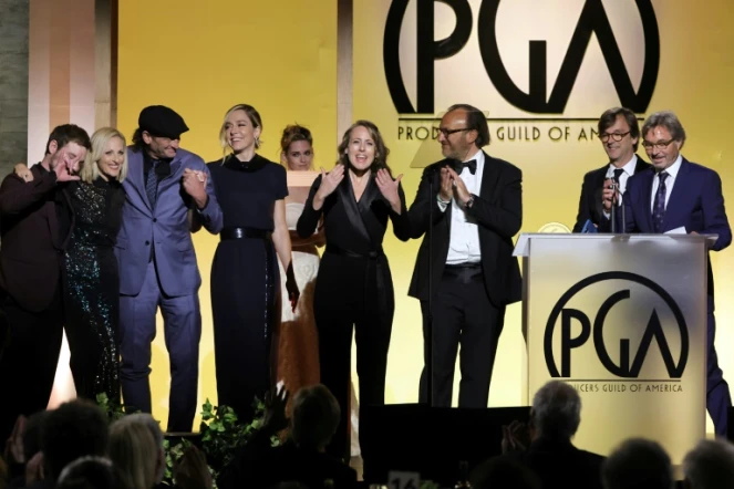 L'équipe du film "CODA" récompensée aux PGA Awards, le 19 mars 2022 à Los Angeles