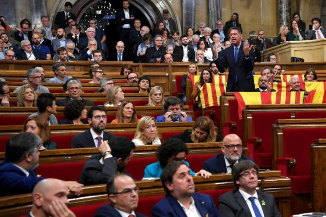 Le Parlement catalan, avant un vote sur l'indépendance de la région, le 27 octobre 2017 à Barcelone