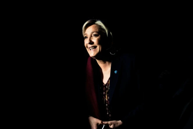 Marine Le Pen lors d'une réunion politique à Lyon pour lancer sa campagne présidentielle le 4 février 2017 