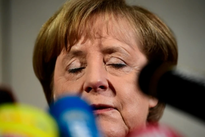 Angela Merkel, lors d'une conférence de presse le 7 janvier à Berlin