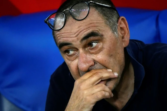 L'entraîneur de la Juventus Maurizio Sarri lors de la finale de la Coupe d'Italie face à Naples, le 17 juin 2020 à Rome