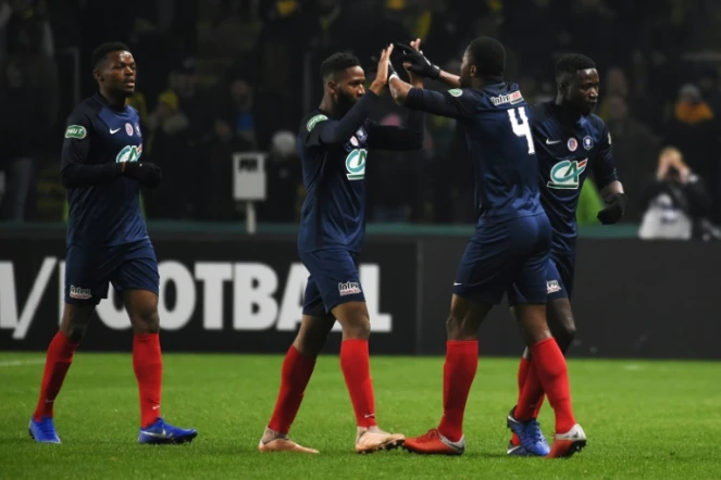 Les joueurs de Châteauroux lors d'un match de Coupe de France contre Nantes à La Beaujoire, le 4 janvier 2019