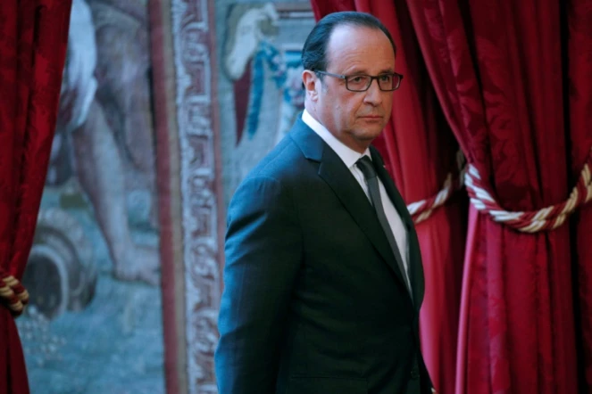 Le président François Hollande avant son intervention depuis l'Elysée sur l'élection de Donald Trump