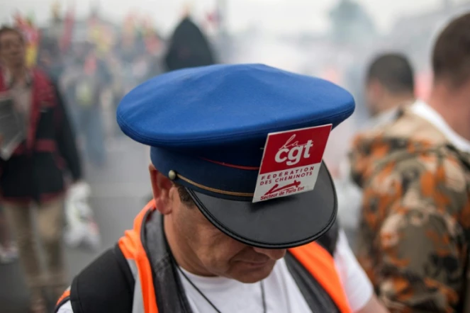 Manifestation de cheminots en juin 2014