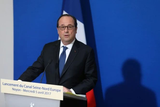 François Hollande lors d'un discours à Noyon, le 5 avril 2017 