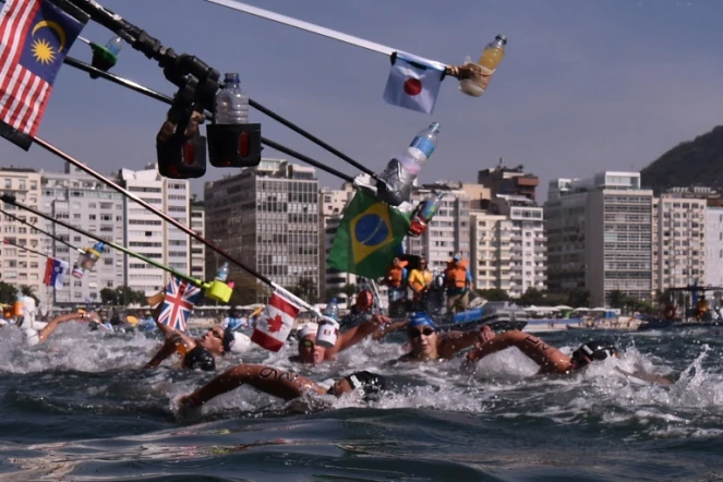 Les concurrentes du 10 km en eau libre, aux JO de Rio le 15 août 2016