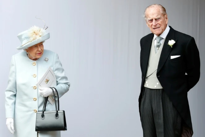 Photo archive du 12 octobre 2018 montrant le la reine Elizabeth II et le prince Philip à Windsor
