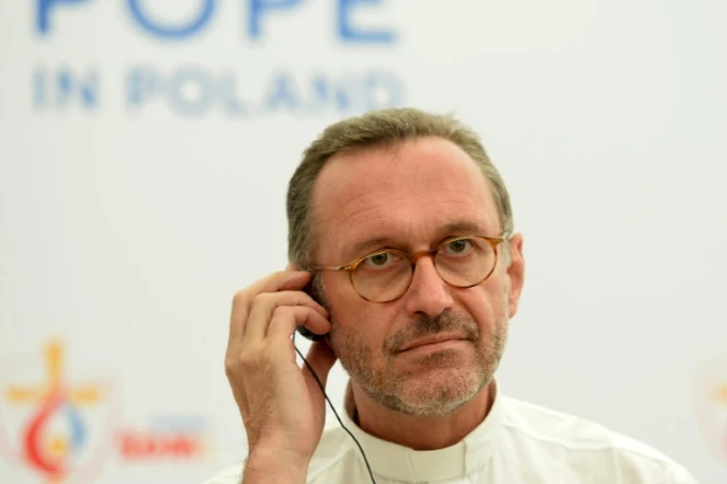 Olivier Ribadeau Dumas, porte-parole de la Conférence des évêques de France, le 26 juillet 2016 à Cracovie, en Pologne