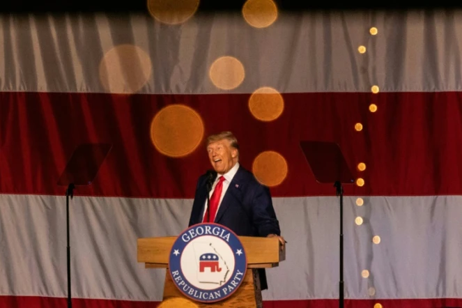 L'ex-président américain et candidat à l'investiture républicaine Donald Trump à une convention de son parti à Colombus, en, Géorgie, Etats-Unis, le 10 juin 2023 