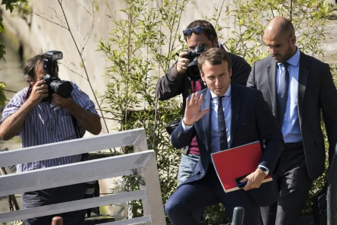 Emmanuel Macron de retour à Bercy après avoir démissionné du gouvernement le 30 août 2016 à Paris 