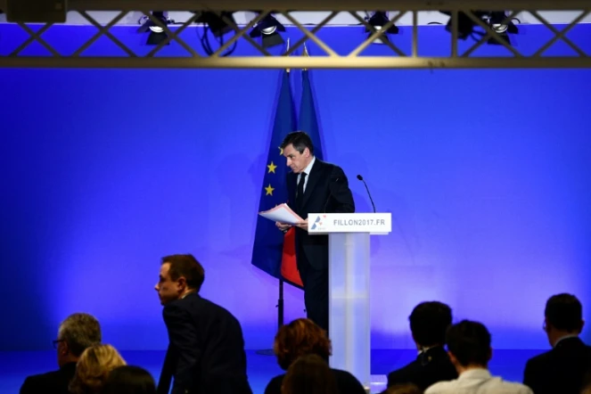 François Fillon lors de sa conférence de presse à Paris le 6 février 2017