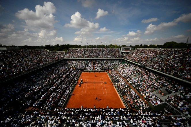 Le court central de Roland-Garros, le 8 juin 2018