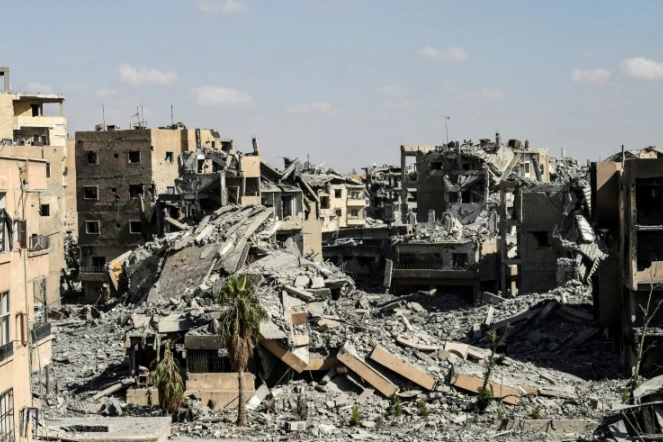 Destructions à Raqa, en Syrie, le 2 octobre 2017
