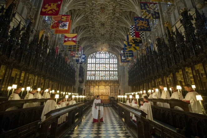 James Vivian, le maître de musique de la chapelle Saint-Georges du château de Windsor, dirige la chorale qui chantera pour le mariage, le 14 mai 2018