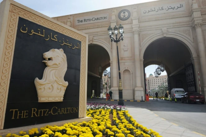 Photo de l'entrée principale du Ritz Carlton de Ryad, au coeur durant trois mois d'une purge anticorruption, le 11 février 2018