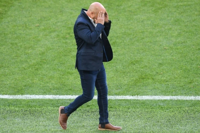 Le sélectionneur de l'Argentine Jorge Sampaoli lors du match contre l'Islande, le 16 juin 2018 à Moscou 