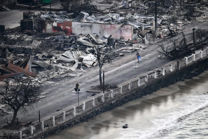 La ville de Lahaina, dans l'île hawaïenne de Maui, le 10 juillet 2023 après les incendies dévastateurs