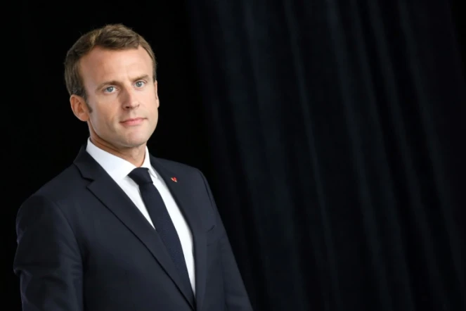 Le président français Emmanuel Macron lors d'un discours le 21 juin 2018 à Quimper (ouest). 