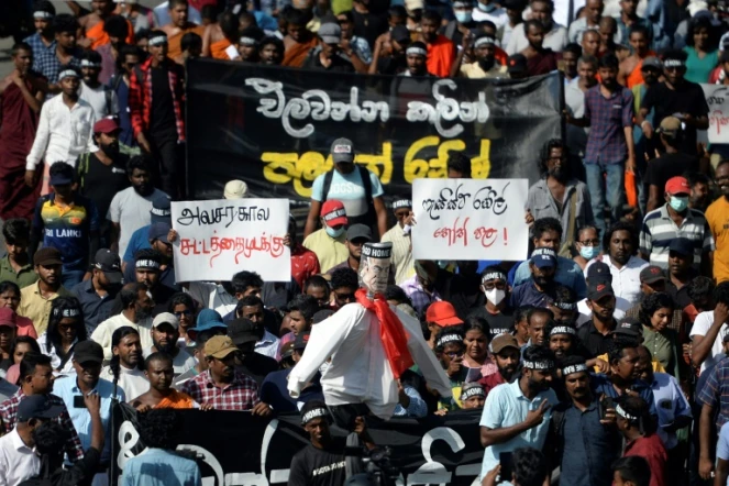 Manifestation à Colombo, au Sri Lanka, le 19 juillet 2022
