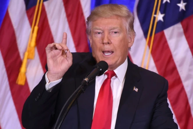 Donald Trump lors de sa conférence de presse, le 11 janvier 2017 à New-York