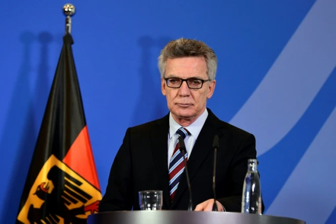 Le ministre allemand de l'Intérieur Thomas de Maizière lors d'une conférence de presse le 23 décembre 2016 à Berlin 