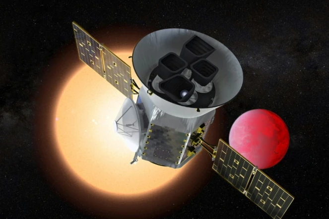 Illustration, remise par la Nasa le 25 mars 2018,  du nouveau télescope TESS dont la mission sera de chercher des exoplanètes susceptibles d'abriter la vie